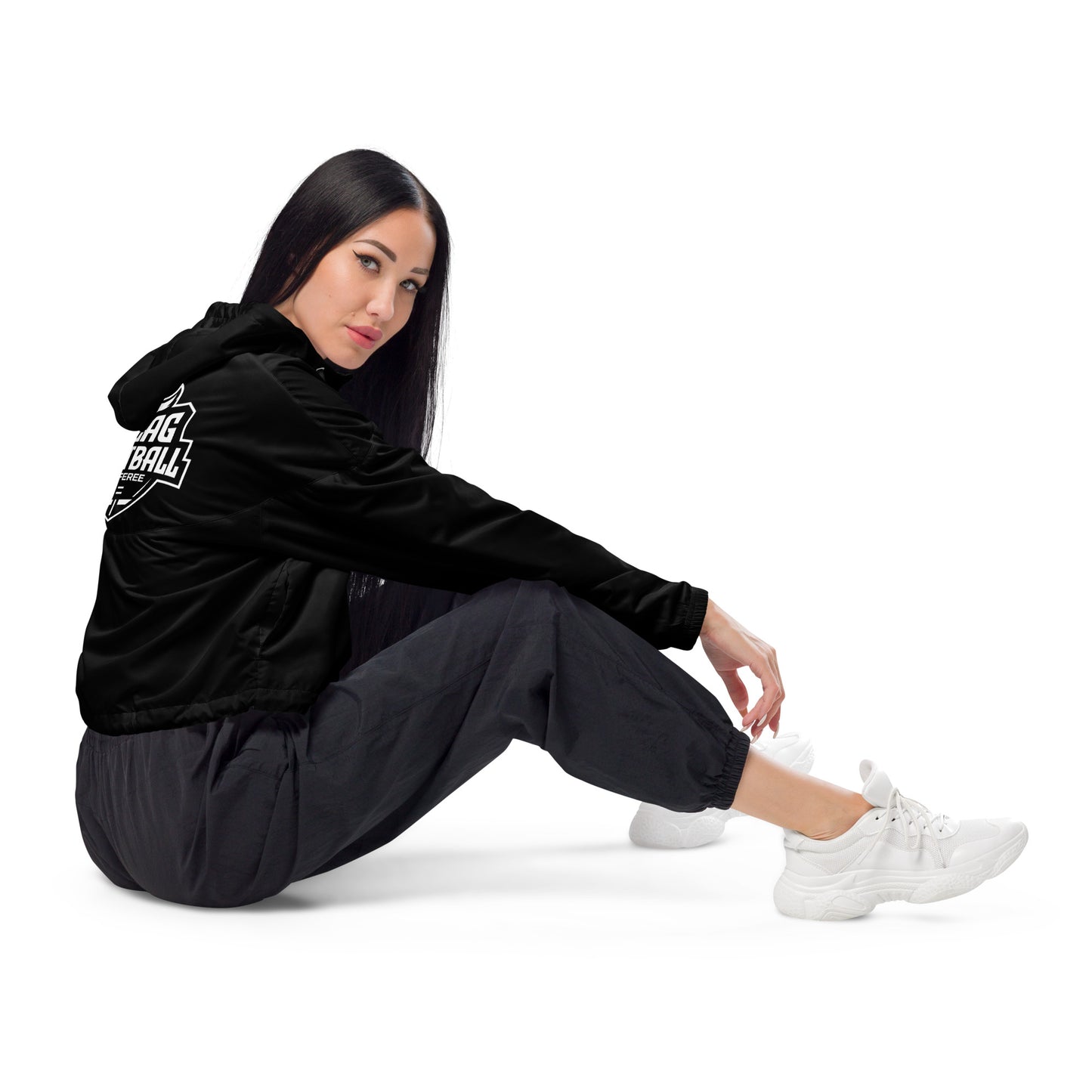 Crop windbreaker for women