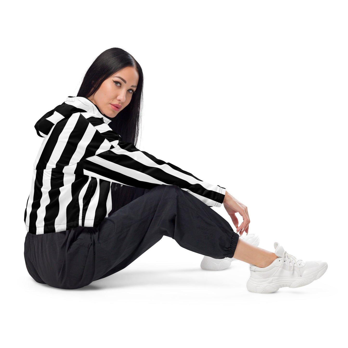 Crop windbreaker for women